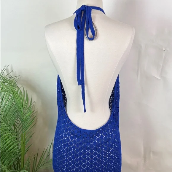 NWT Anthropologie Sunday in Brooklyn Halter Crochet Swim Cover Up Midi Dress L - Picture 5 of 13